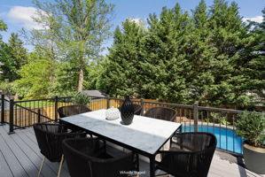 Rear Deck overlooking the Pool and Entertainment Area
