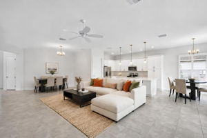 Living, Dining, Kitchen, and Dinette-Virtually Staged