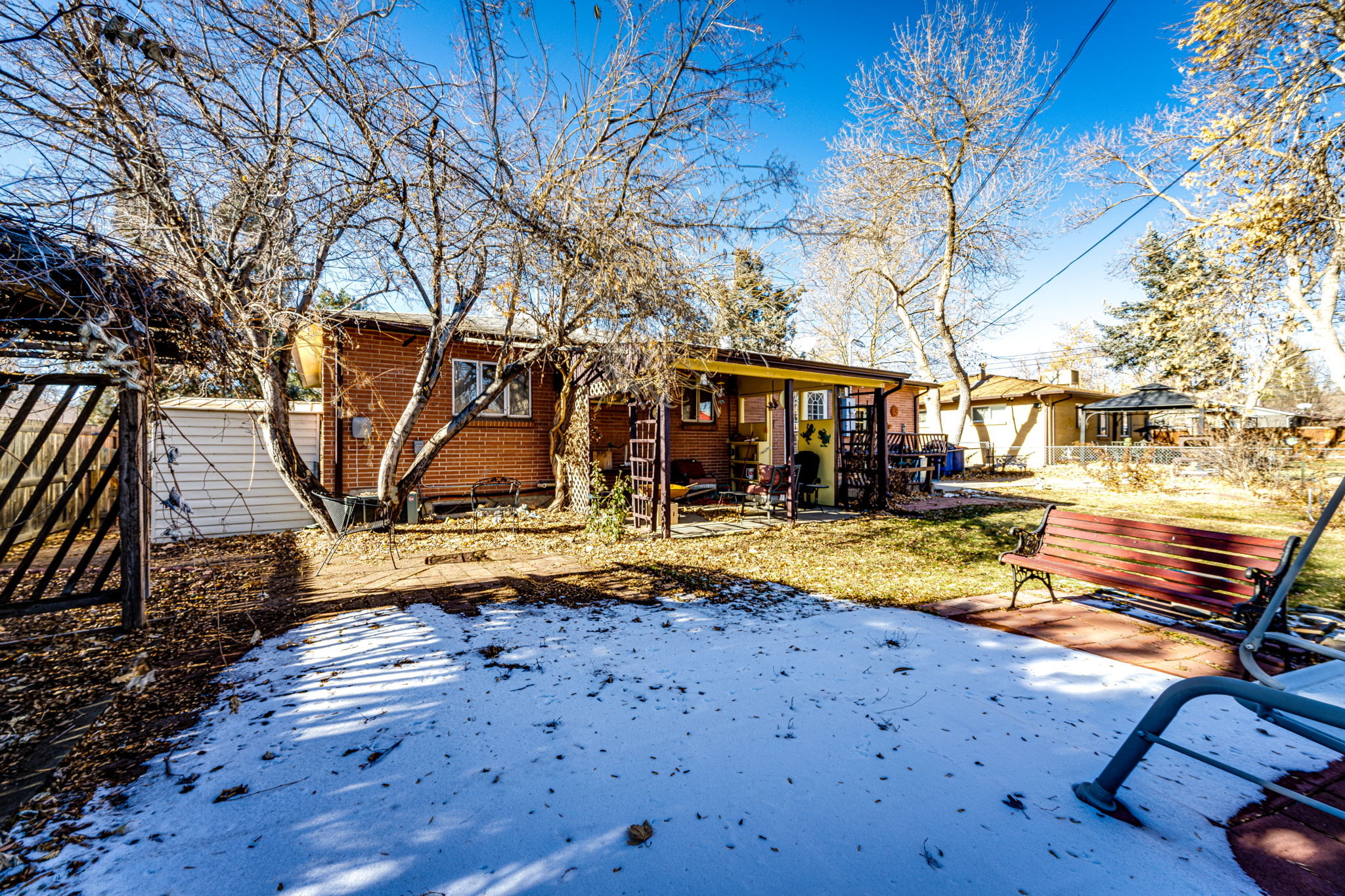 Backyard with a shed