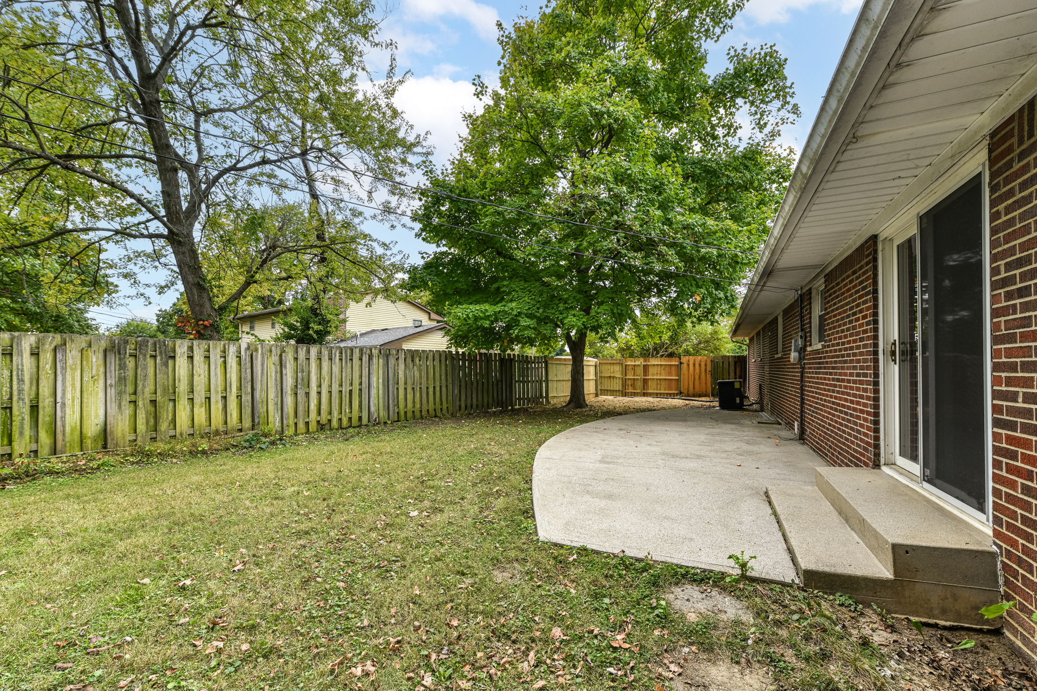 Fully fenced back yard