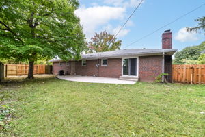 Fully fenced back yard