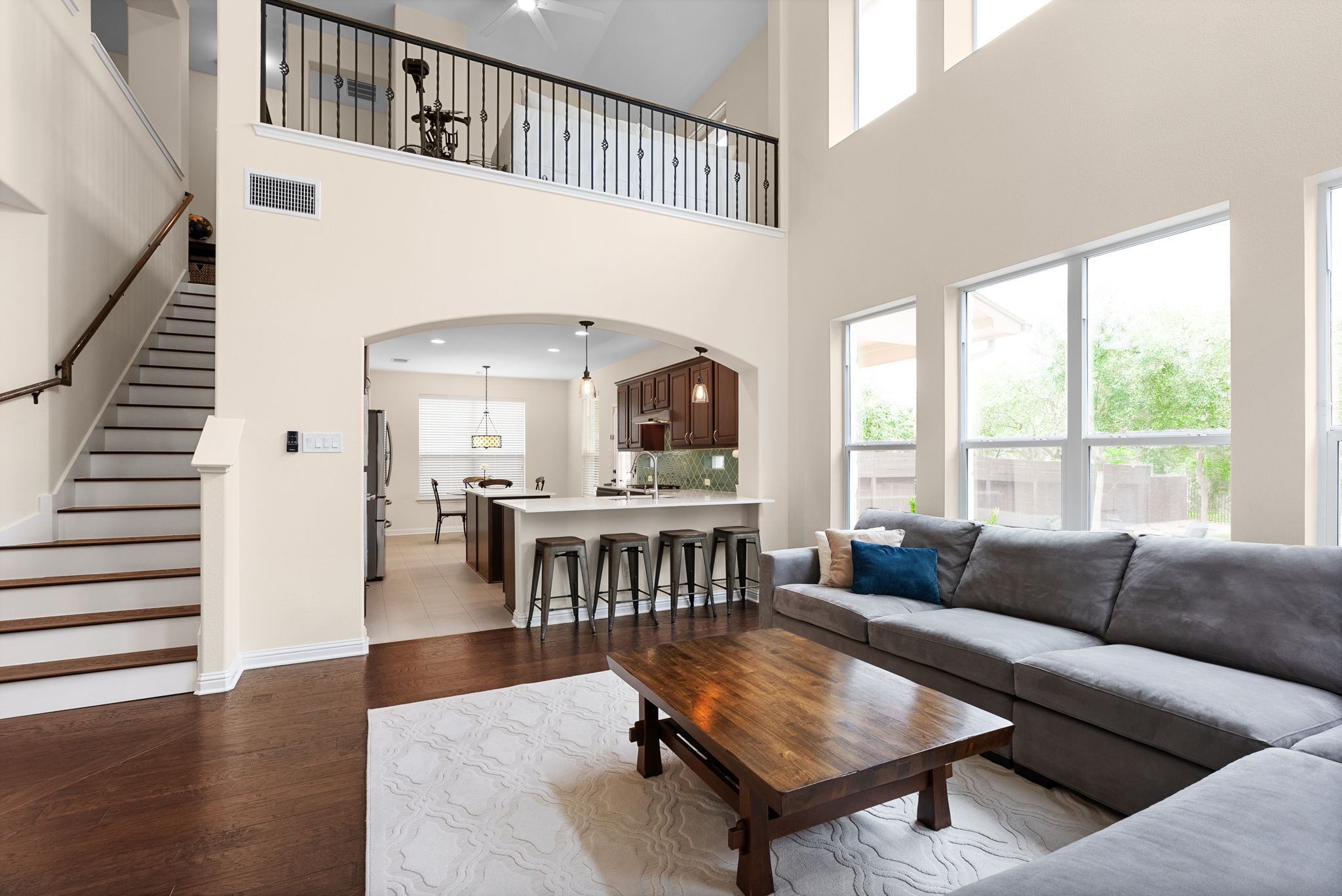 Two Story Ceilings with Floor to Ceiling Windows
