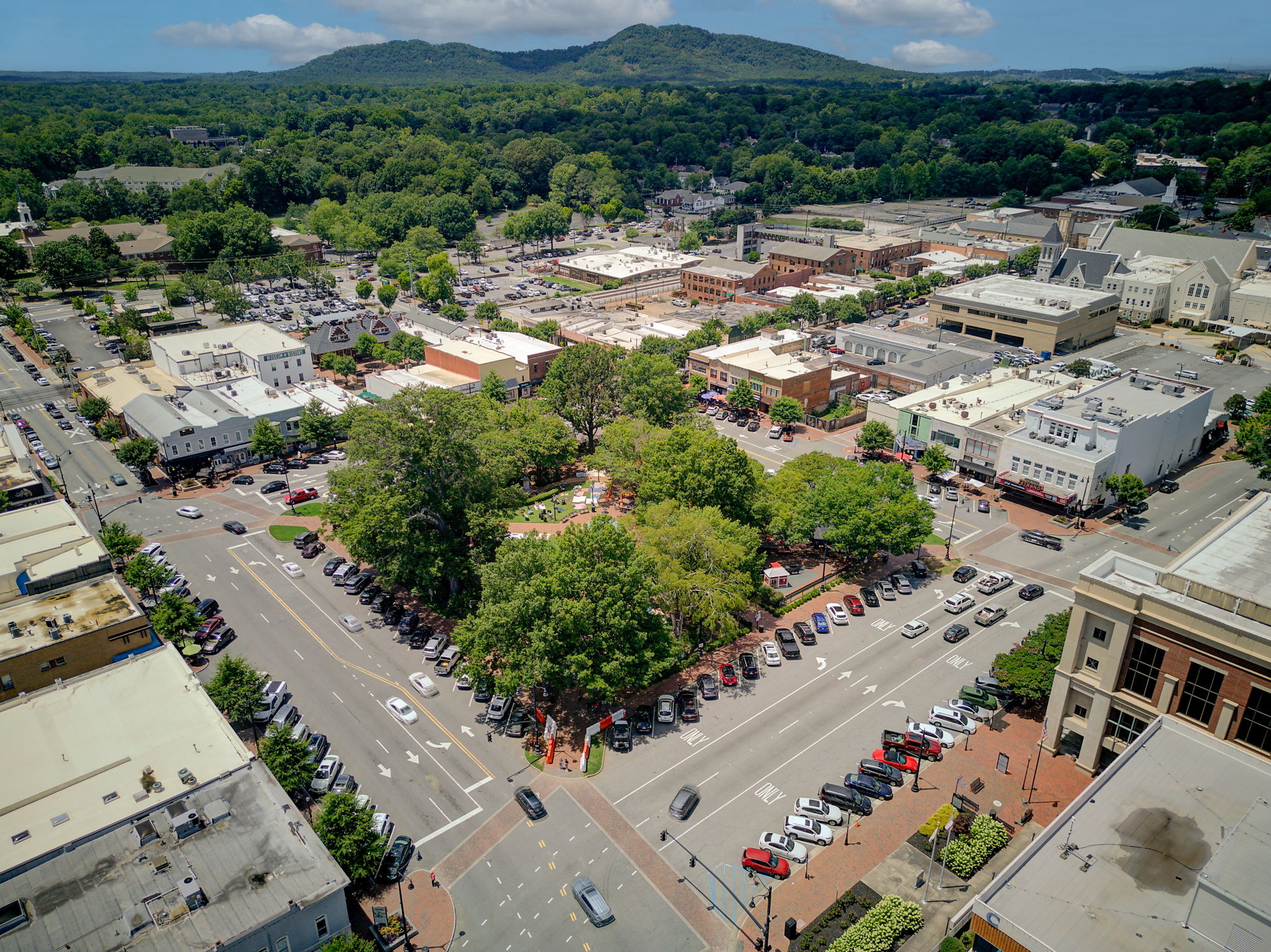 91 Aerial Marietta Square w Kennesaw Mountain-Edit