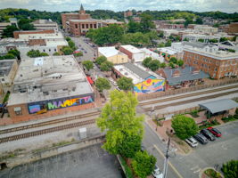 90 Aerial Marietta Welcome Center + Train Tracks B