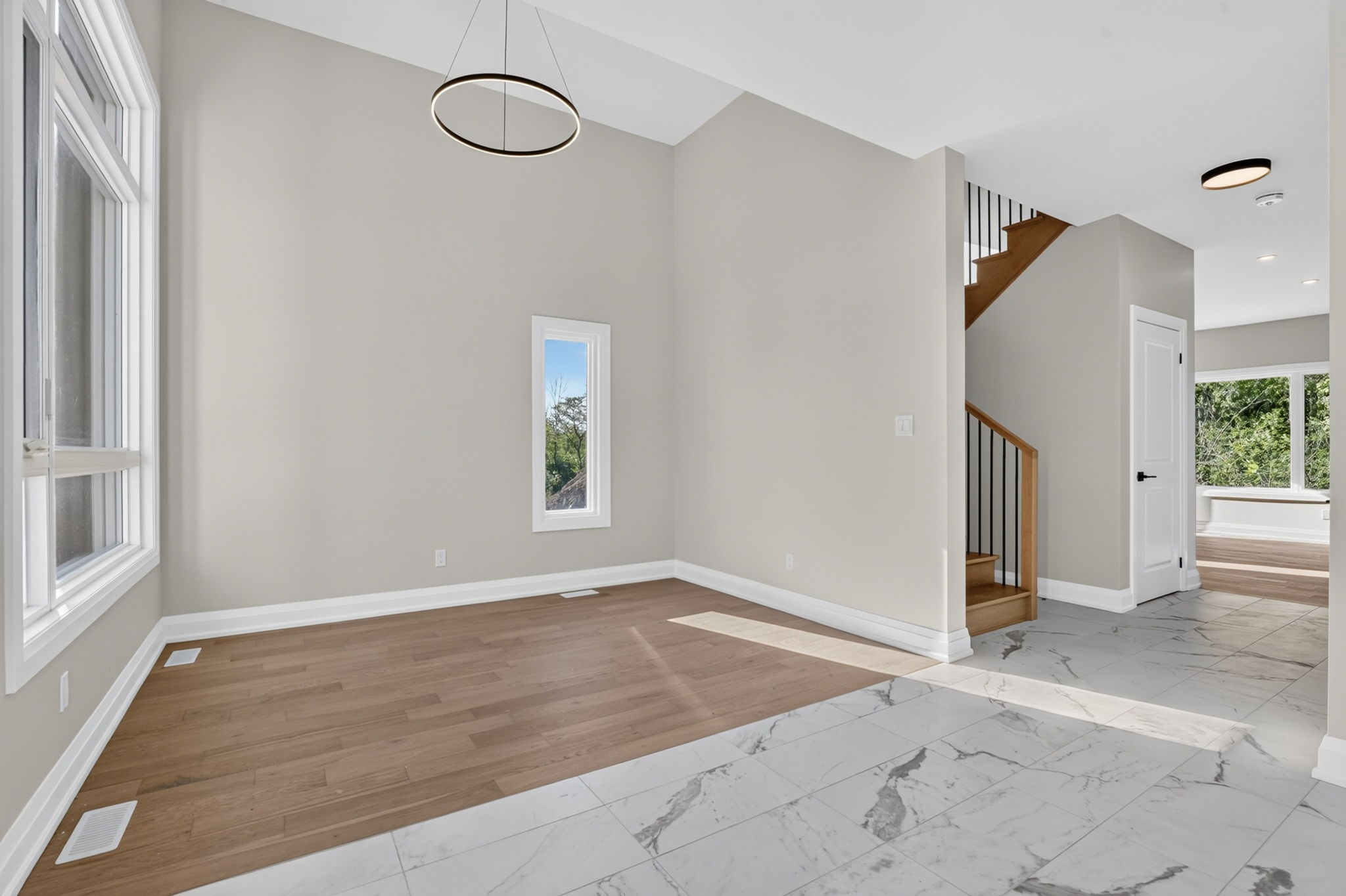 Stage this front room as a sitting room