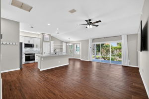 Kitchen, Dinette, and Living Room