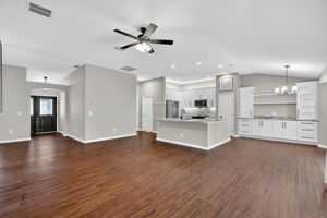 Kitchen, Dinette, and Living Room