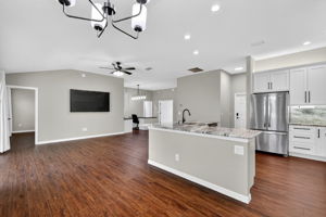 Kitchen, Dinette, and Living Room