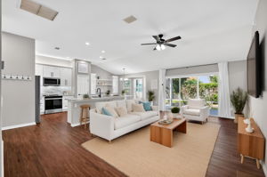 Virtually Staged - Kitchen, Dinette, and Living Room