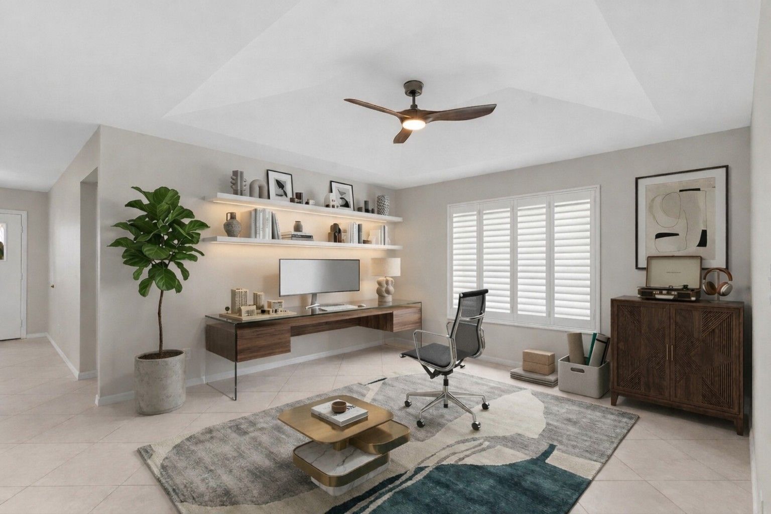Bonus Room den/office virtual staged