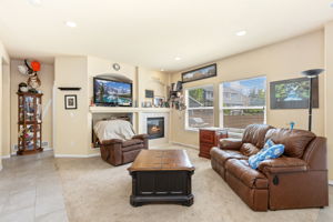 Fireplace and built-ins in family room