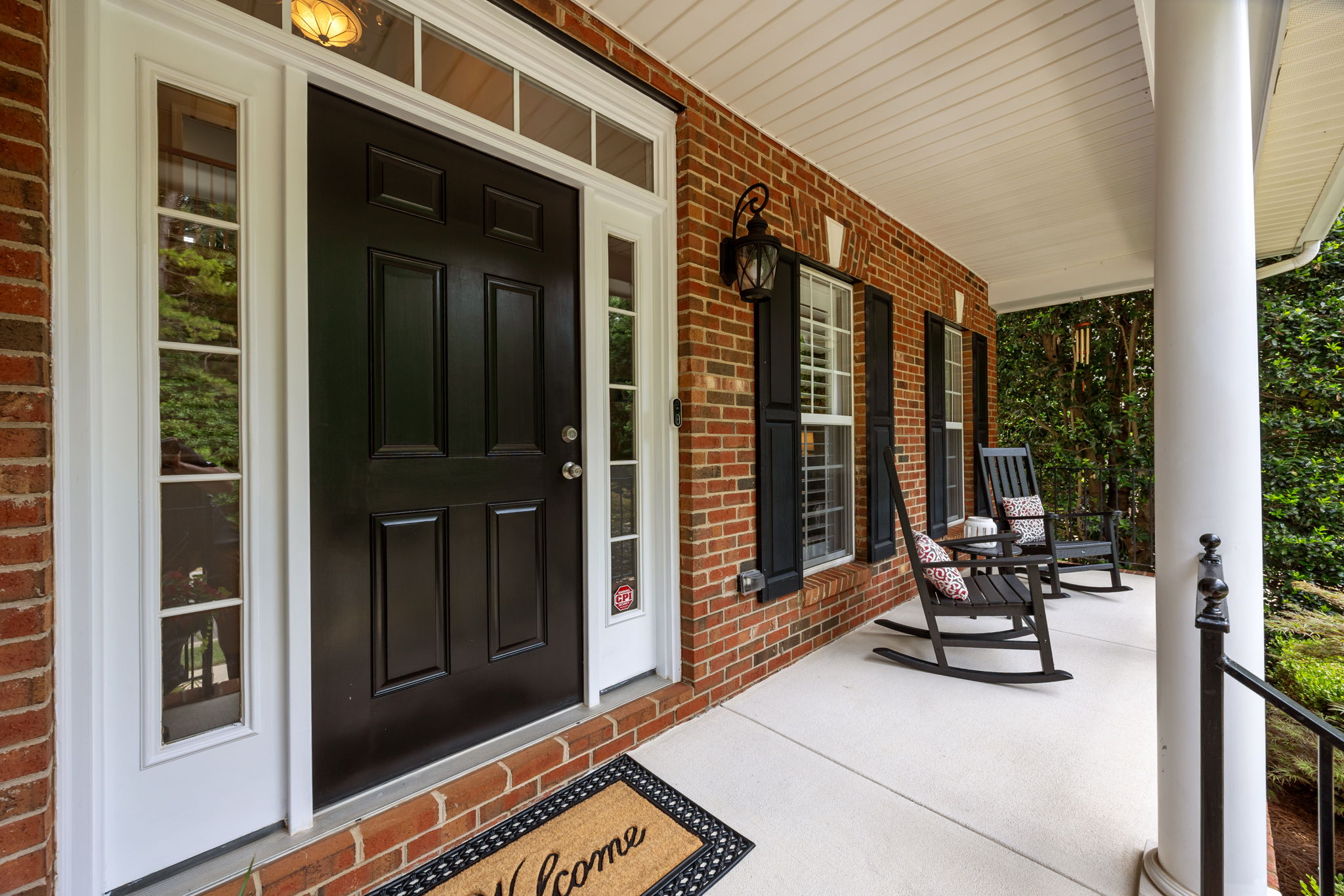 Covered porch keeps your deliveries dry