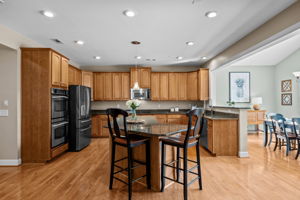 Gourmet kitchen with double wall ovens