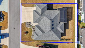 Aerial Side Elevation with Property Lines, Privacy Wall, and Room For a Pool
