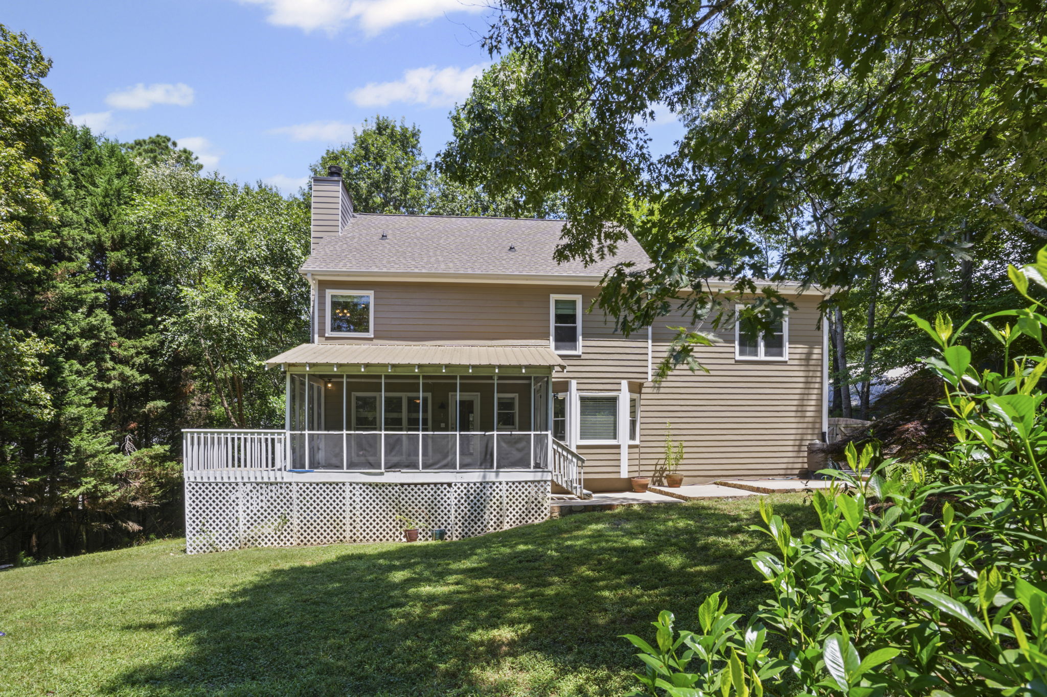 The home is situated on .73 acres with spacious level backyard!
