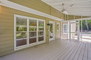 The screened porch flows easily with the family room and kitchen!