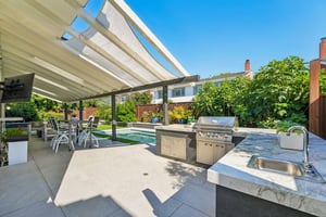 Backyard BBQ kitchen area