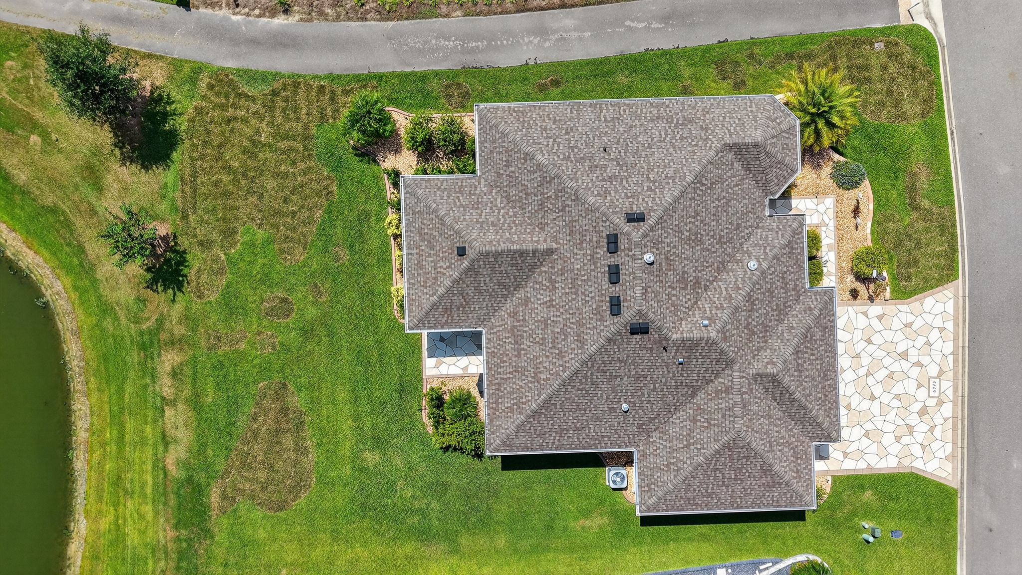 Overhead Aerial Showing Expansive Rear Yard with Room For A Pool!