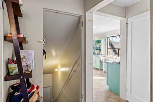 Upper: from hallway to stairs and kitchen/bath