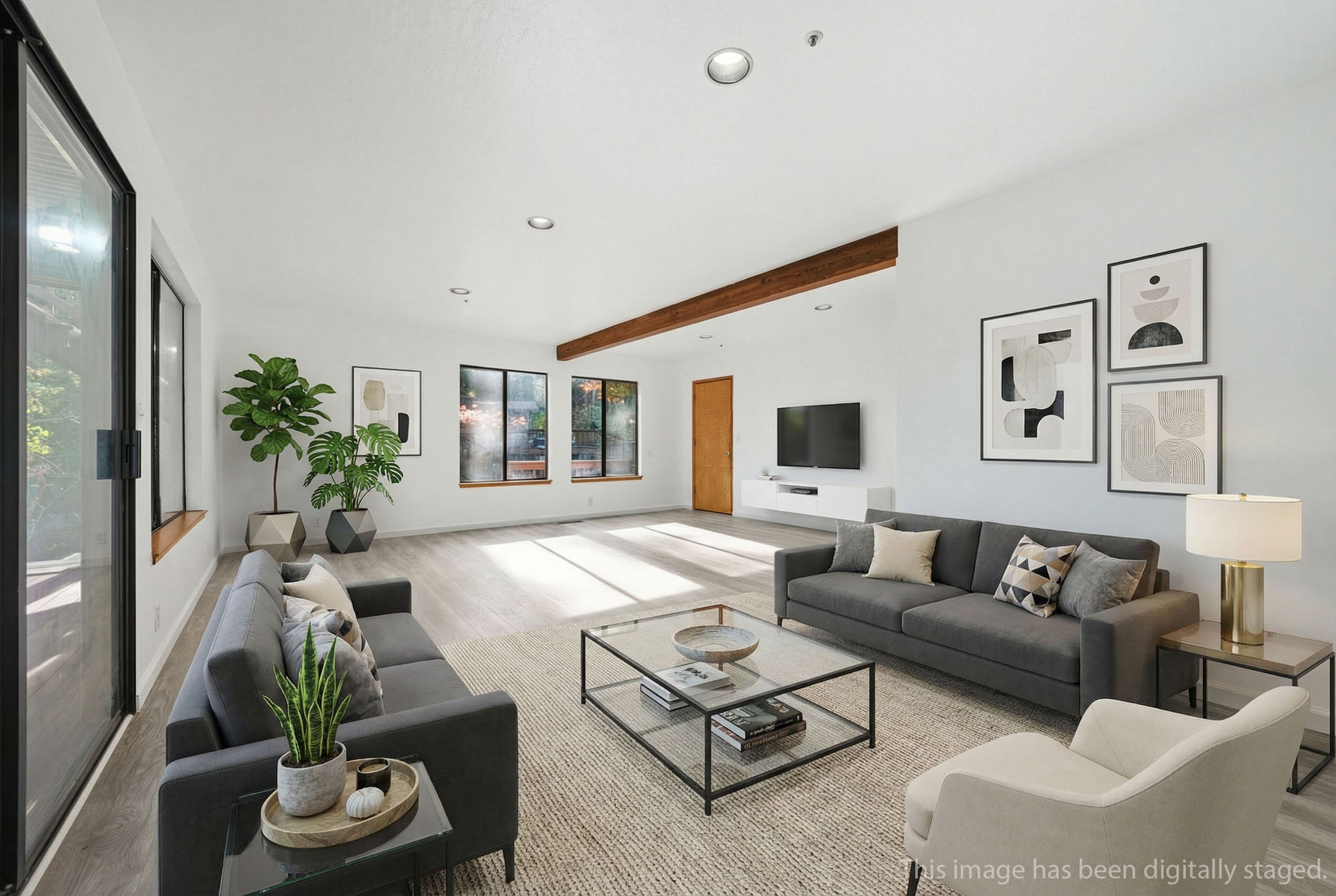 Digitally staged first floor Living Room