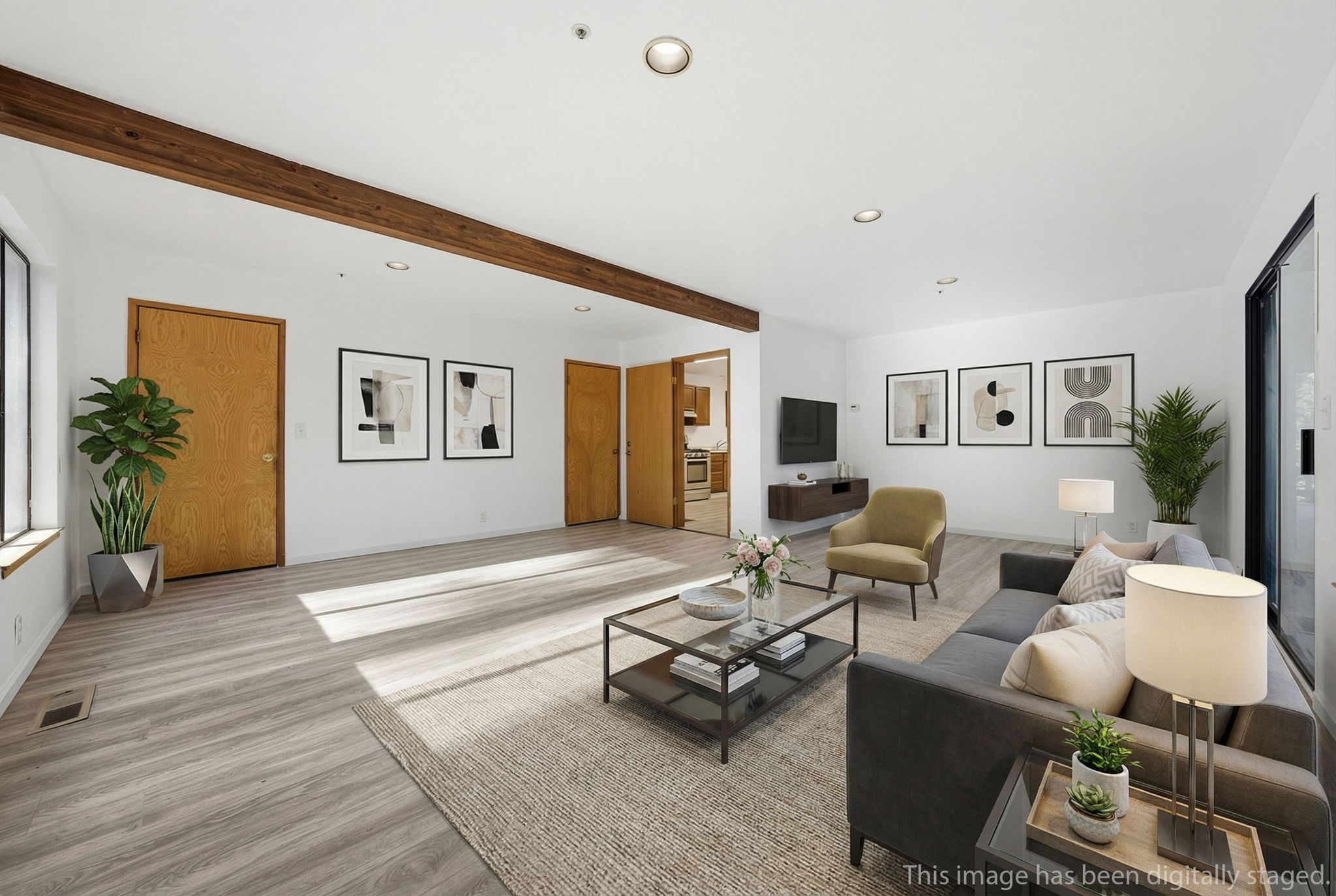 Digitally staged first floor Living Room