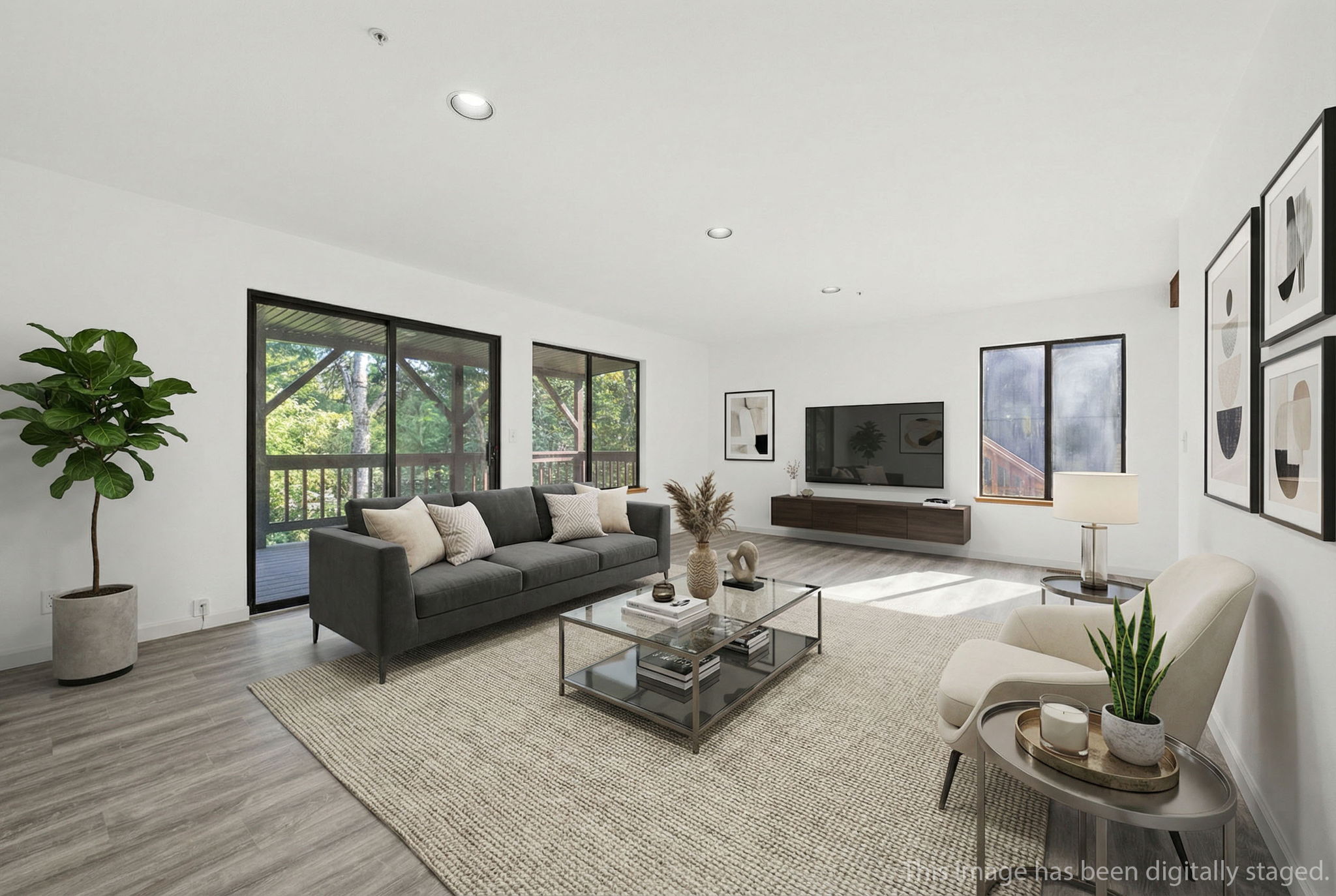 Digitally staged first floor Living Room