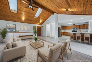 Digitally staged second floor Living Room