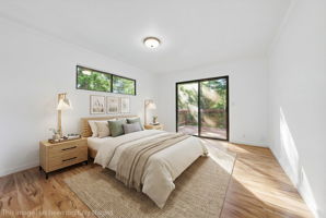 Digitally staged second floor bedroom