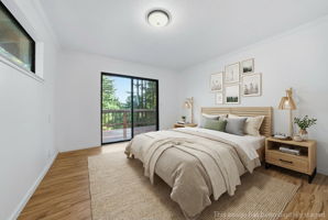 Digitally staged second floor bedroom