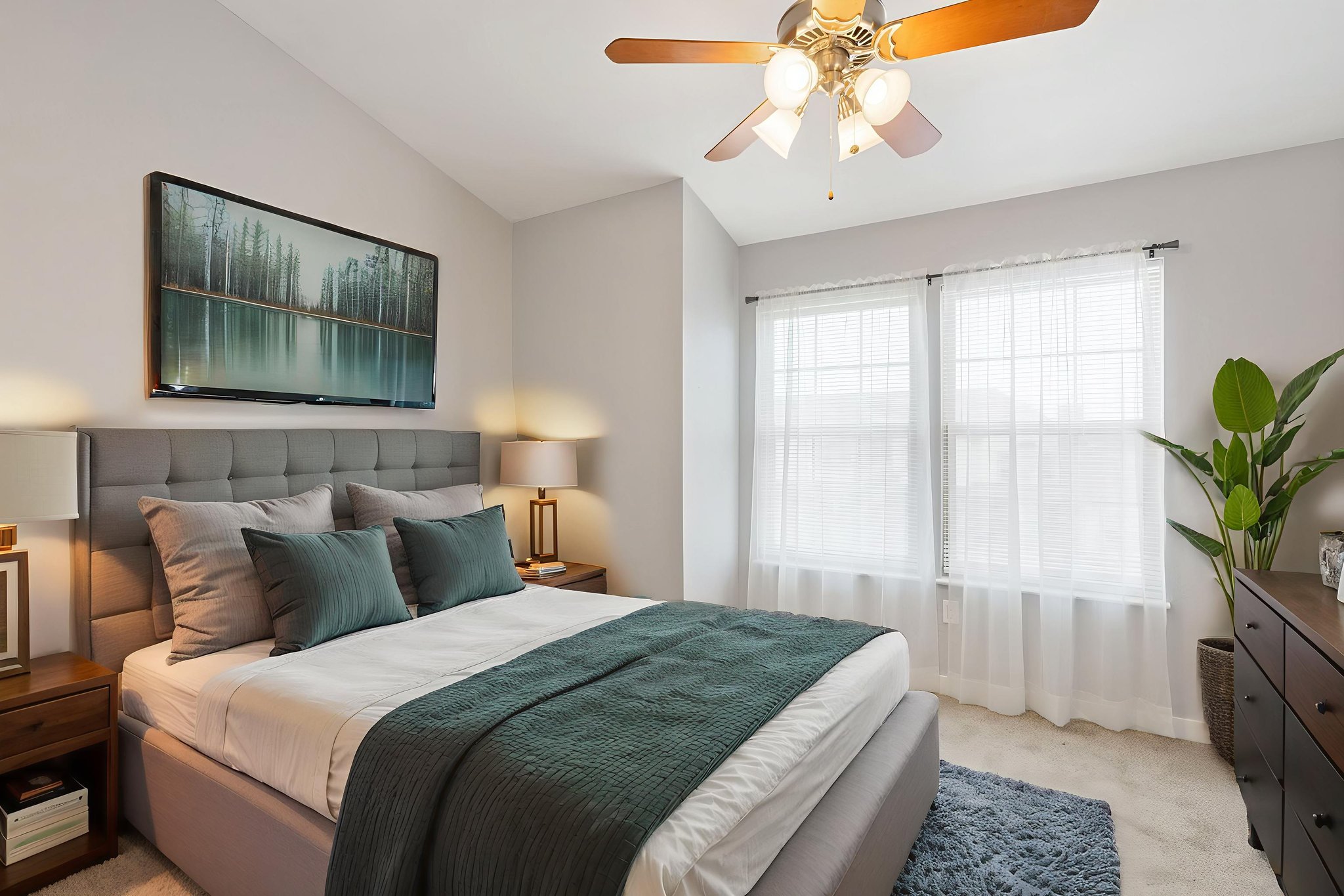 Bedroom virtually staged