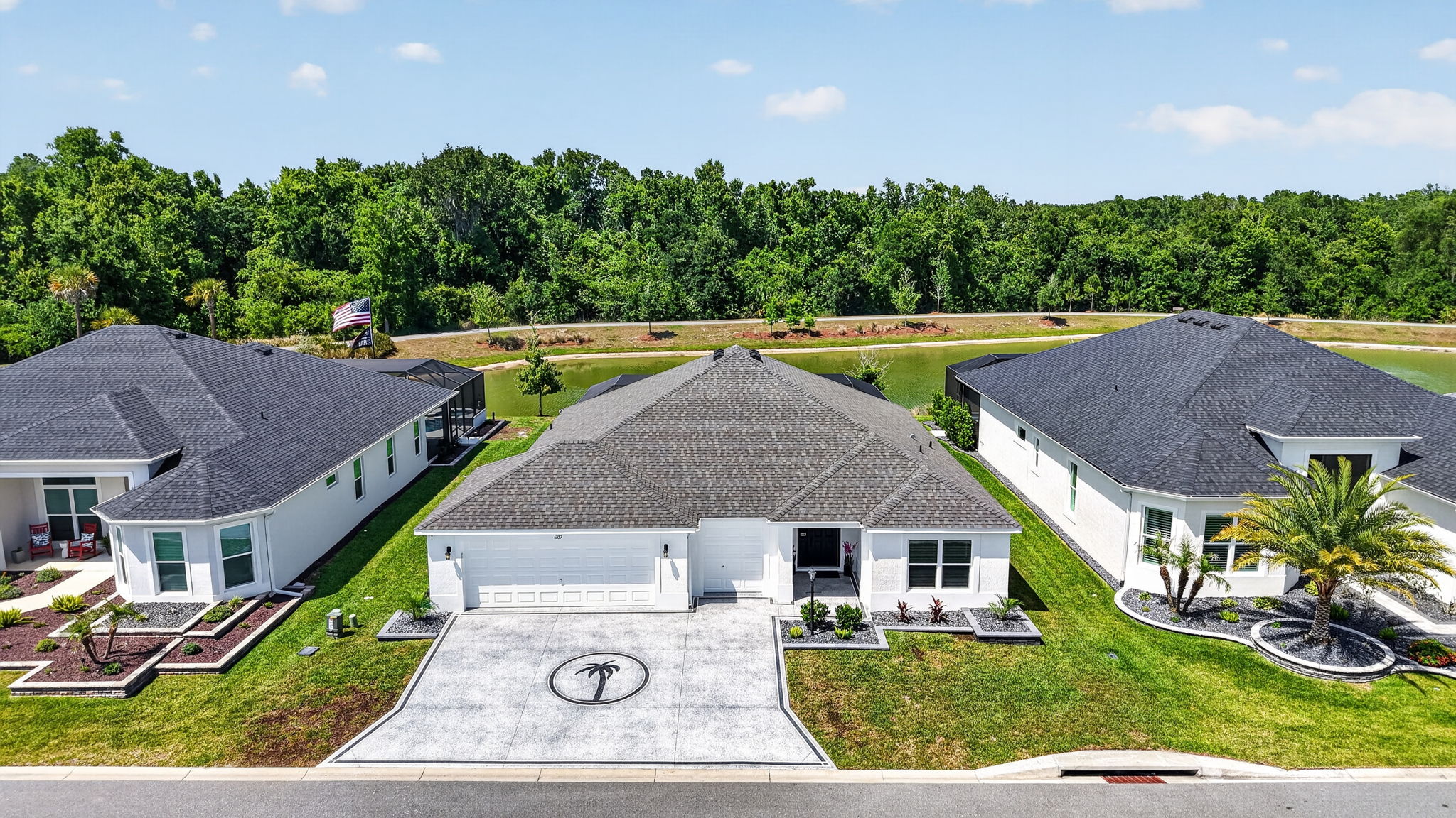 Aerial Front Elevation with Water Views