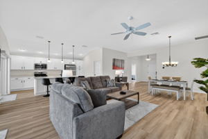 Living, Dining, and Kitchen