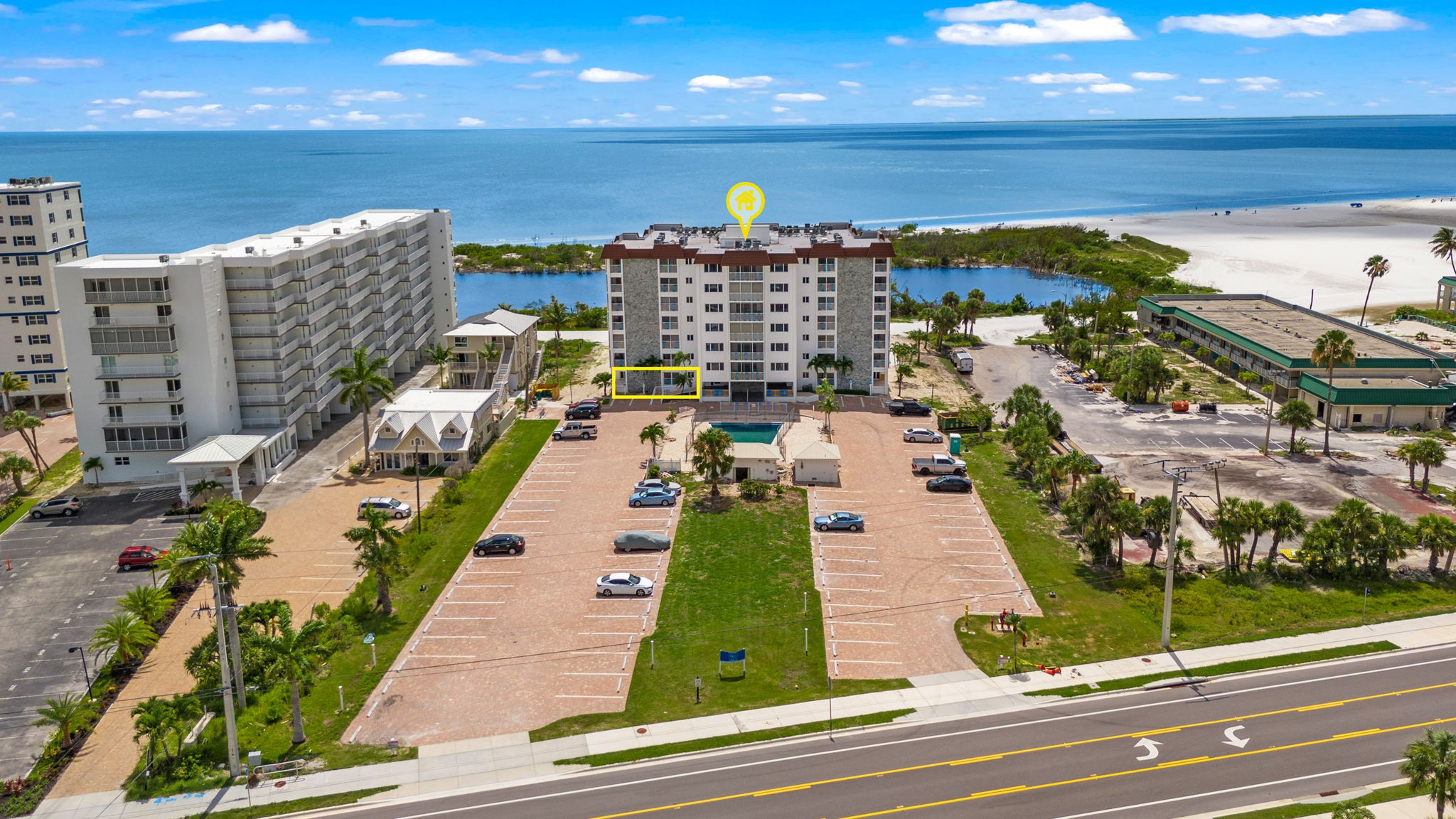 Aerial Front Exterior 1 of 4 with markers