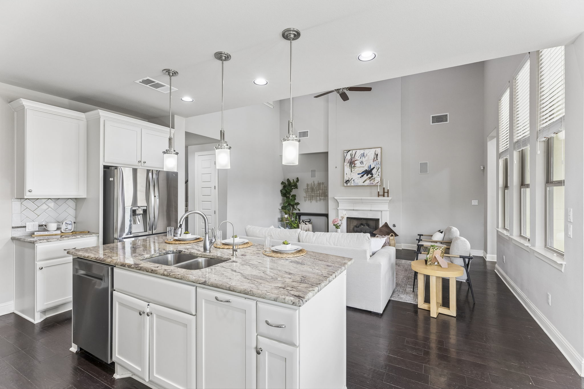 Kitchen Open to the Living Room