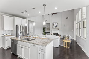 Kitchen Open to the Living Room
