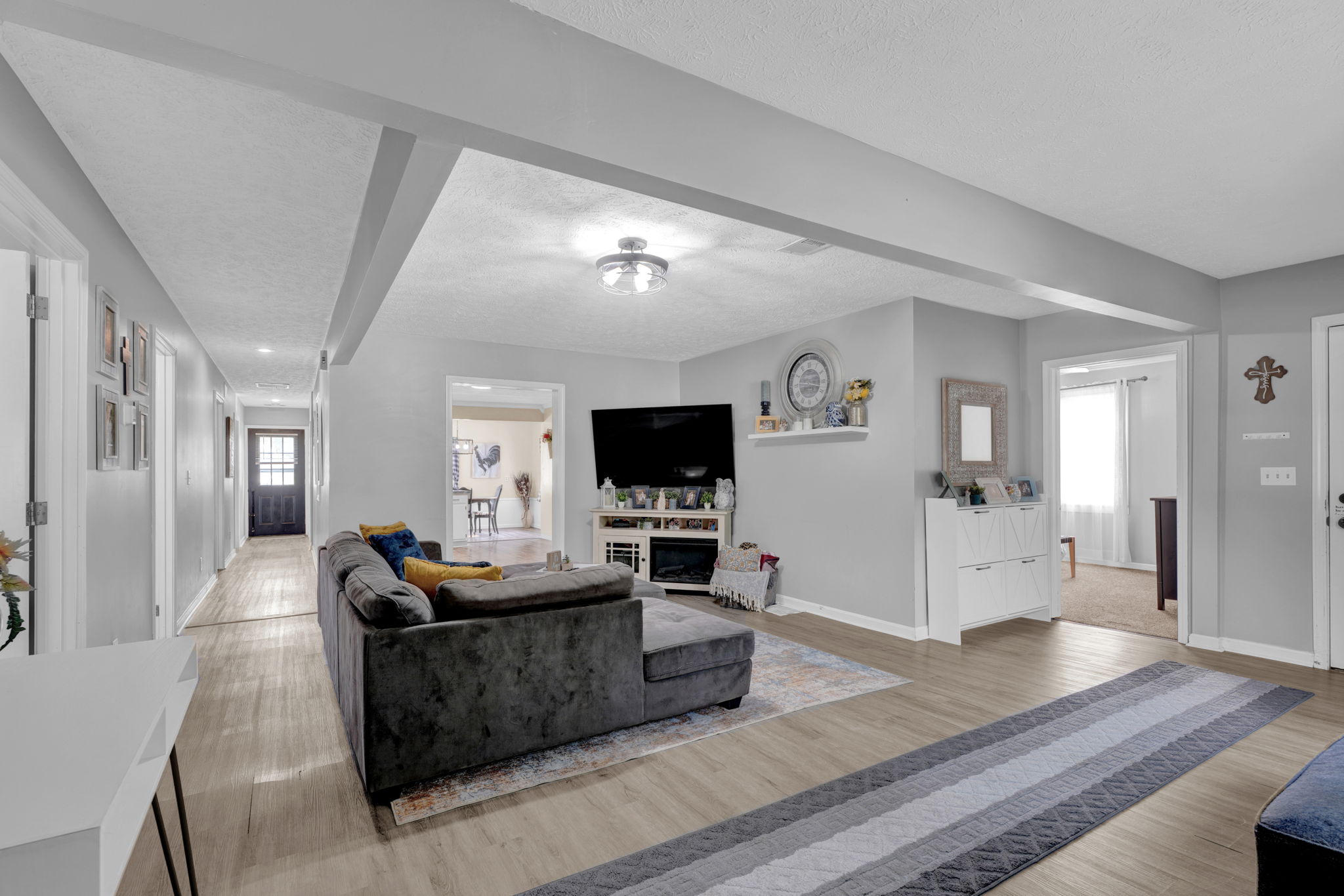 Home was added with beams as seen