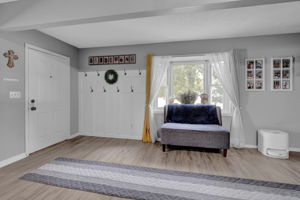 Entry way  with cute coat hook wall