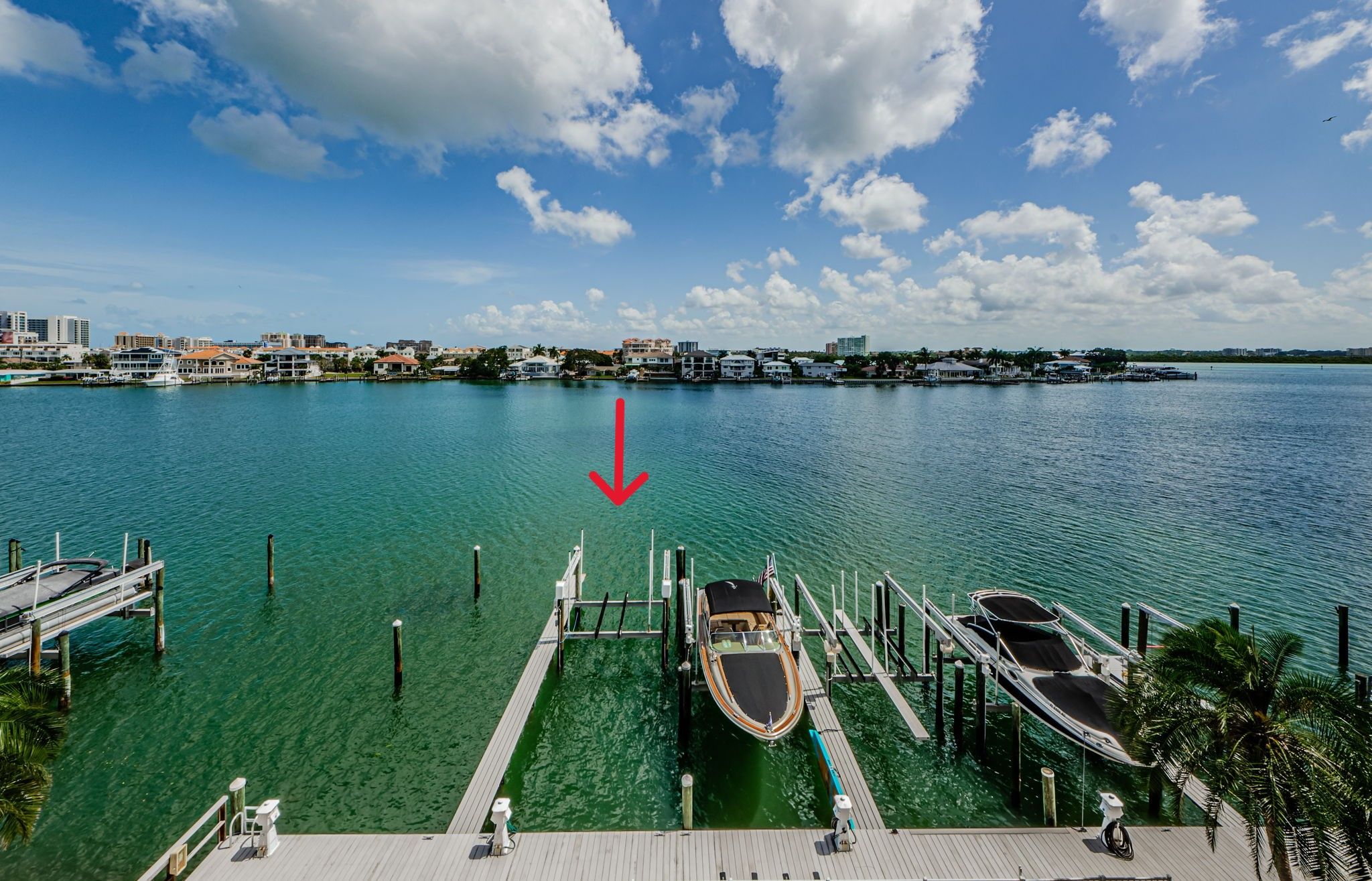 View of boat slip from balcony.