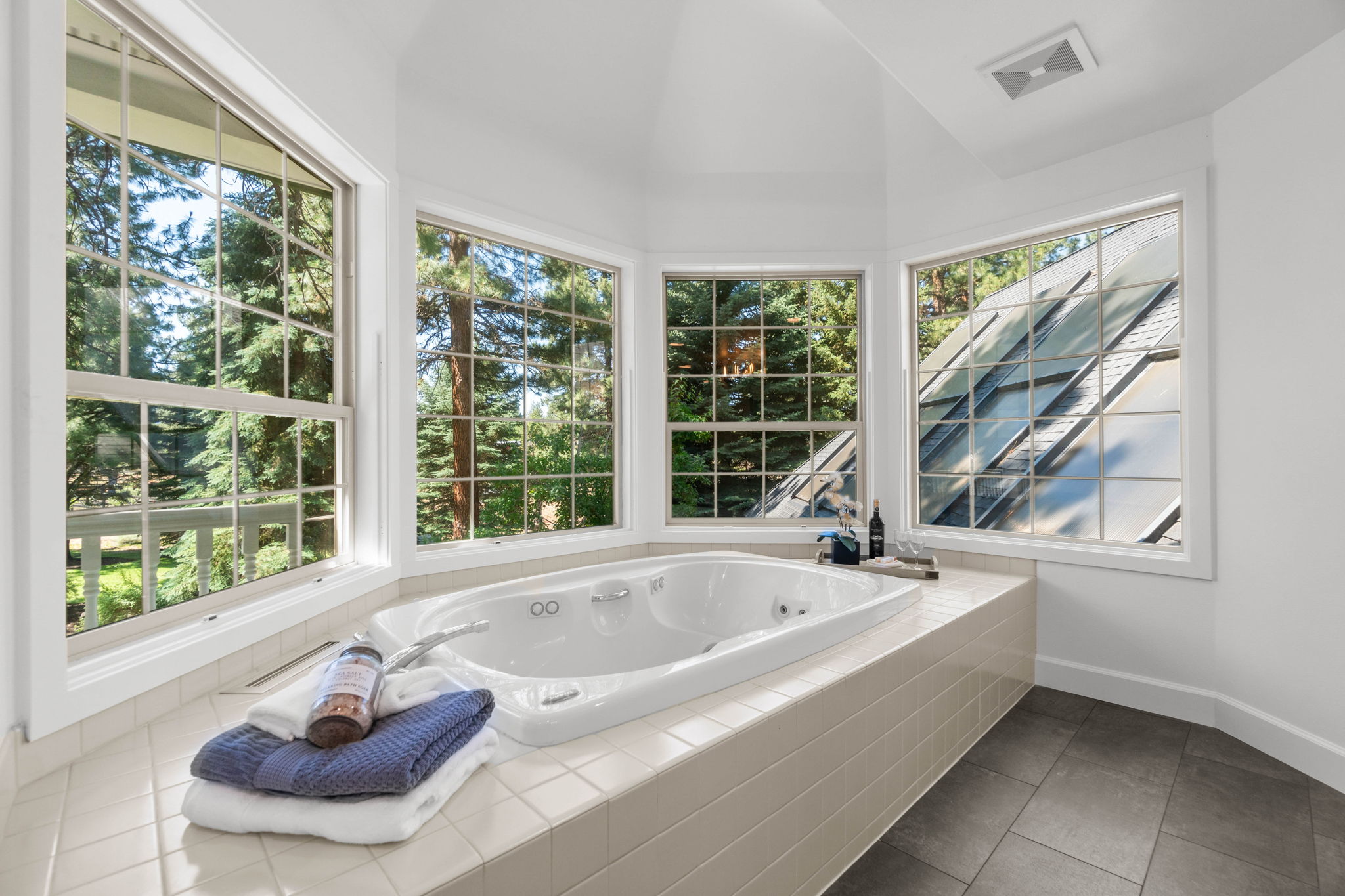 Large jetted tub with a view