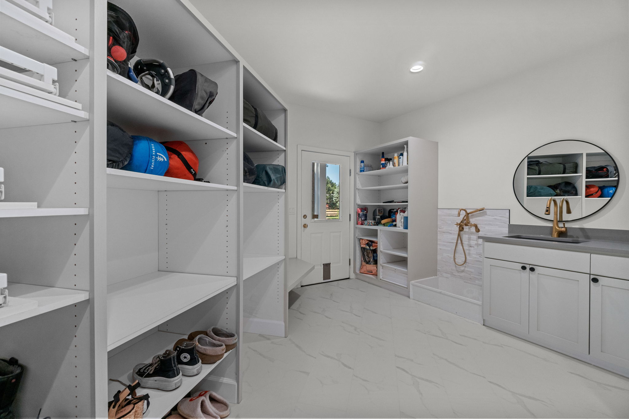 Mud room off garage