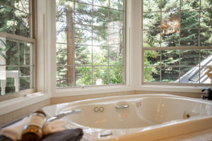 Large jetted tub with a view