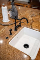 Farmhouse utility sink in island