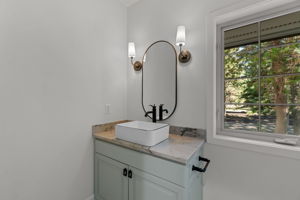 All new powder bath with quartzite counters