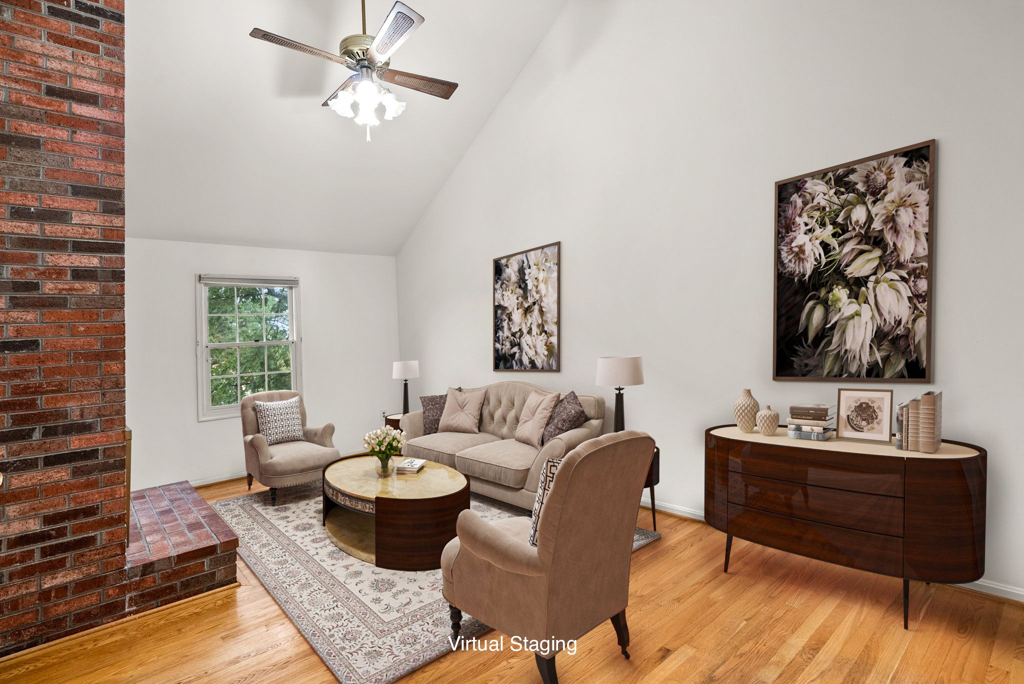 Family Room with Virtual Staging