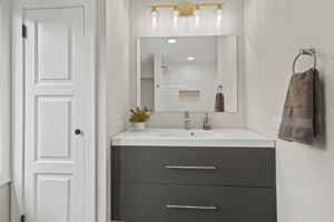 2nd Floor Hall Bathroom with Oversized Bathtub & Linen Closet