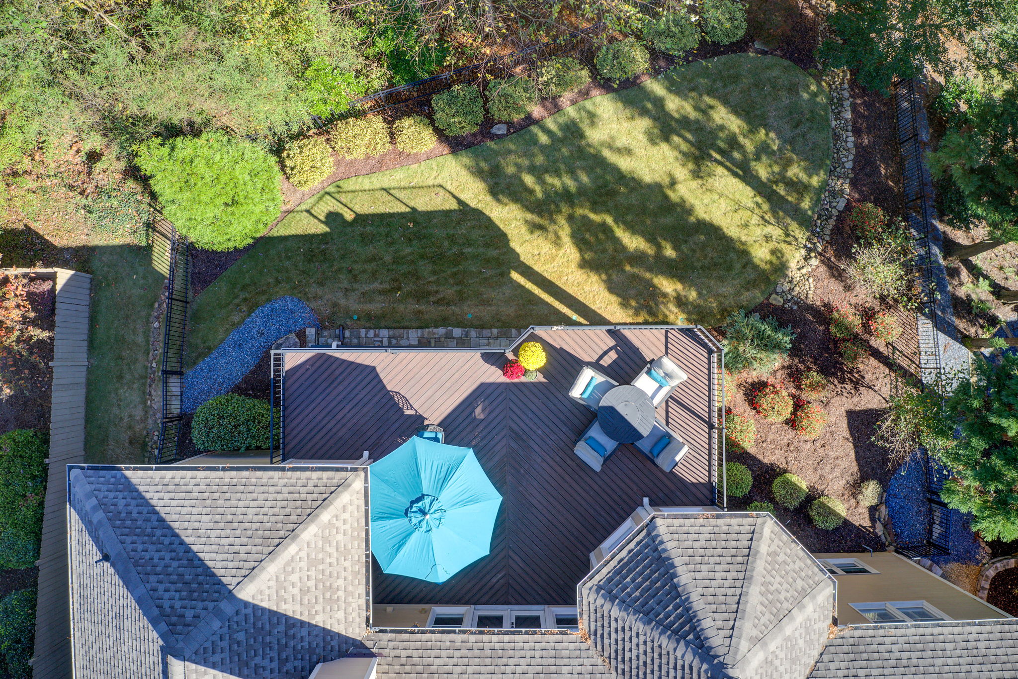 60 Aerial Back Yard w Roofline Reference B