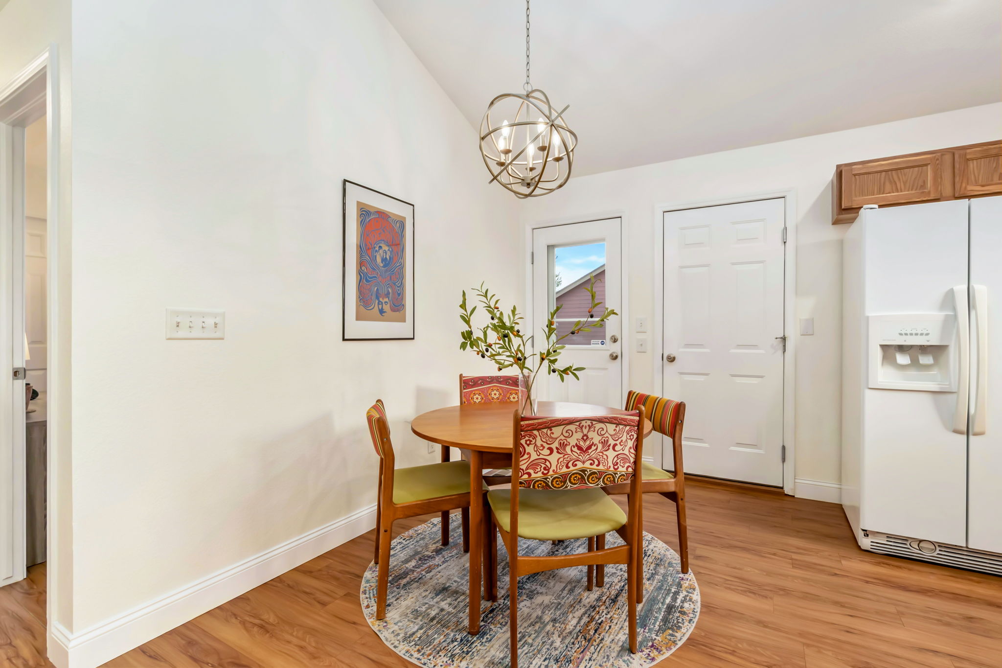 Access the backyard and garage off the kitchen