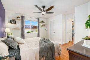 Primary bedroom with walk-in closet