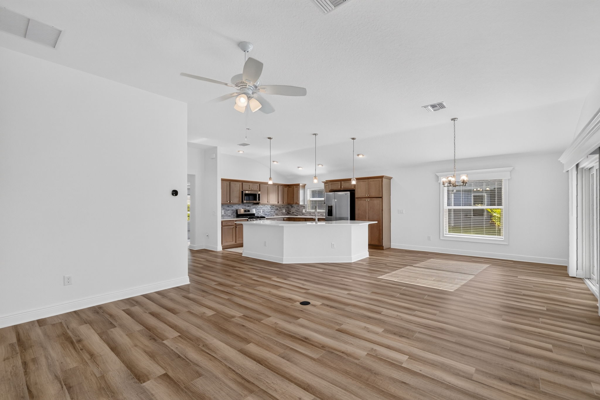Living, Dining, and Kitchen