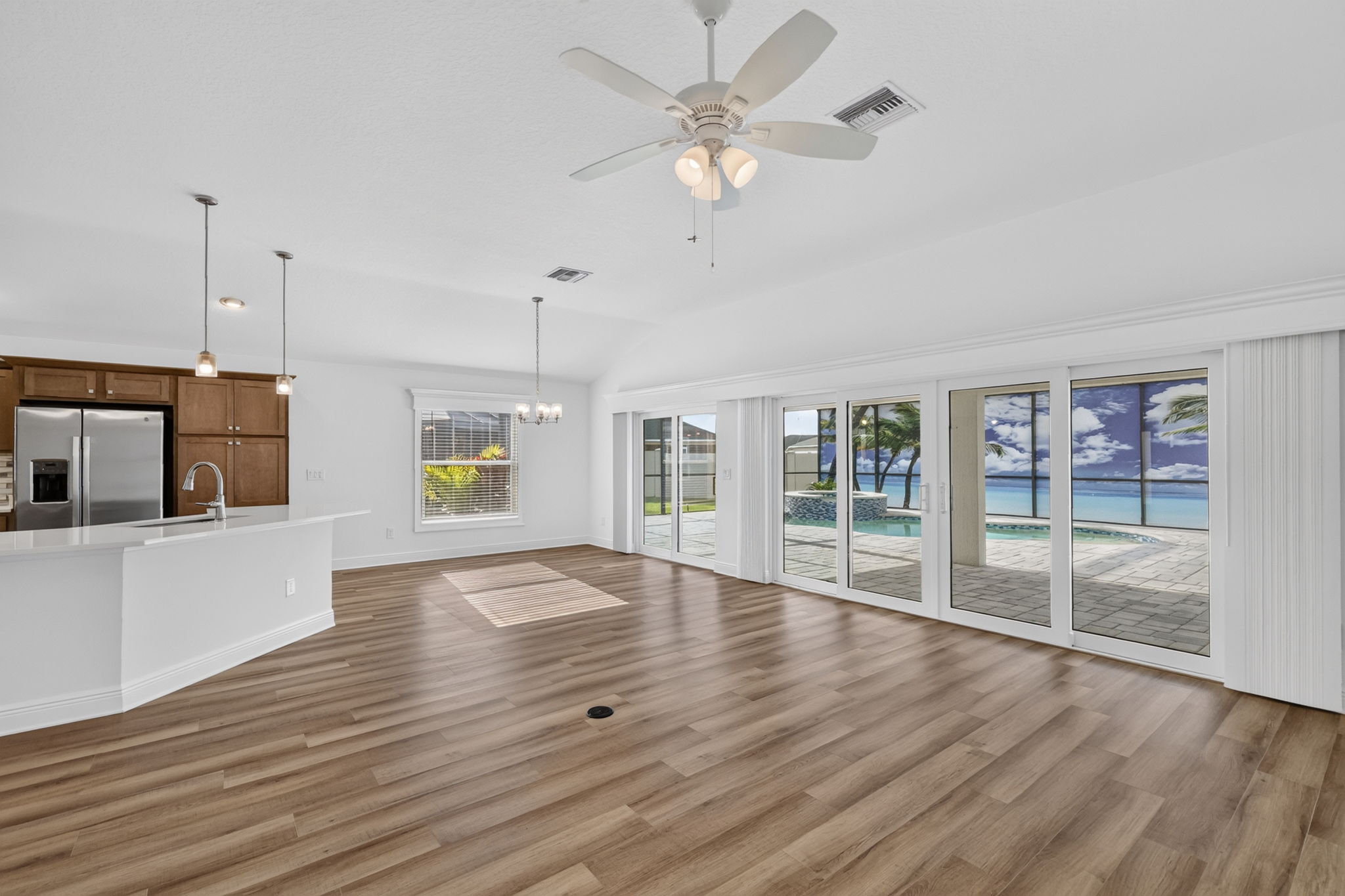 Living, Dining, and Kitchen